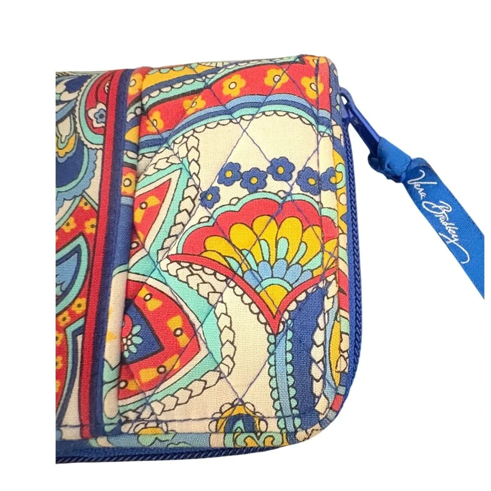 Vera Bradley Marina Paisley Floral Quilted Accordion Wallet Zip Around Wallet - Picture 1 of 5